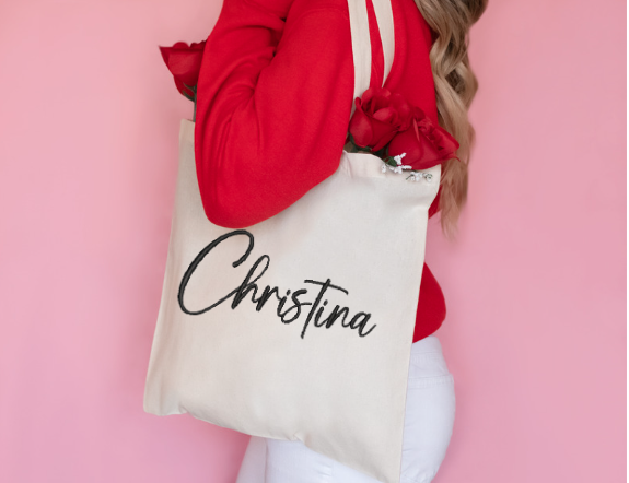 Canvas Tote Bag Personalized with Embroidery