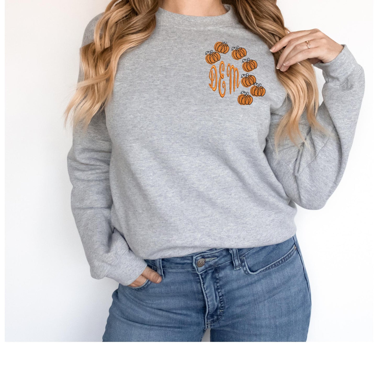 Pumpkin Patch Embroidery Design -Monogram add in design, - 4sizes