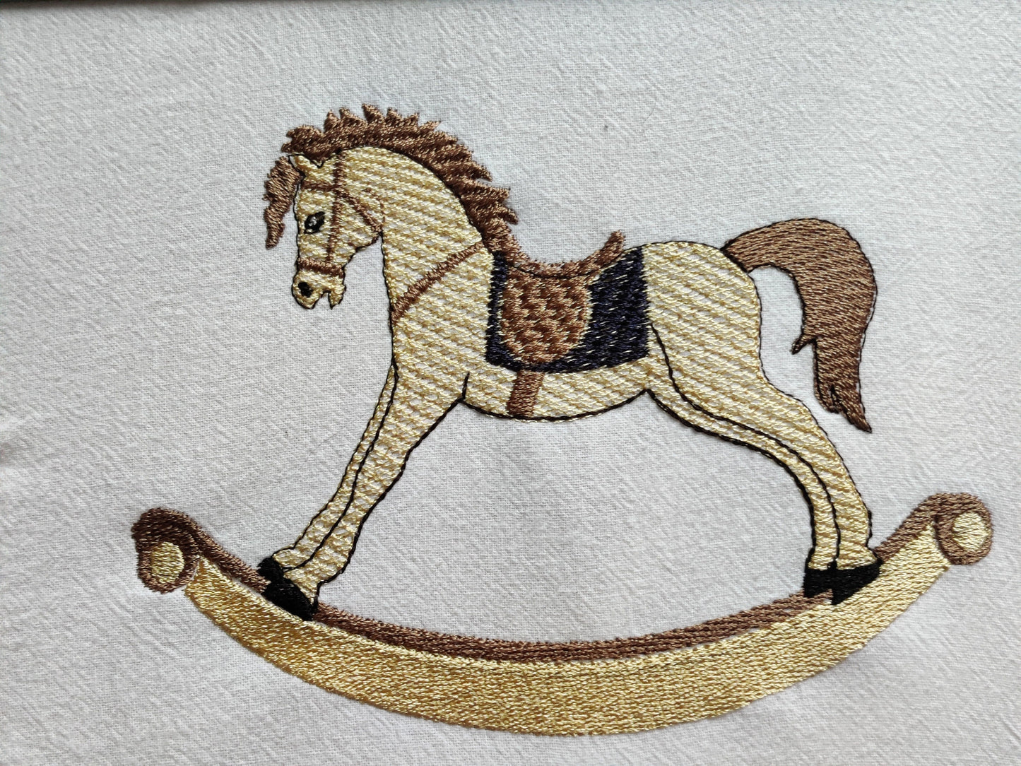 Embroidered Rocking Horse Design, Horse, Digital Embroidery Design, Baby Blanket Design, Kids, Rocking Horse