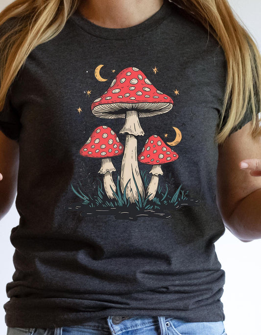Mushroom T-shirt, Retro style, DTF Printed