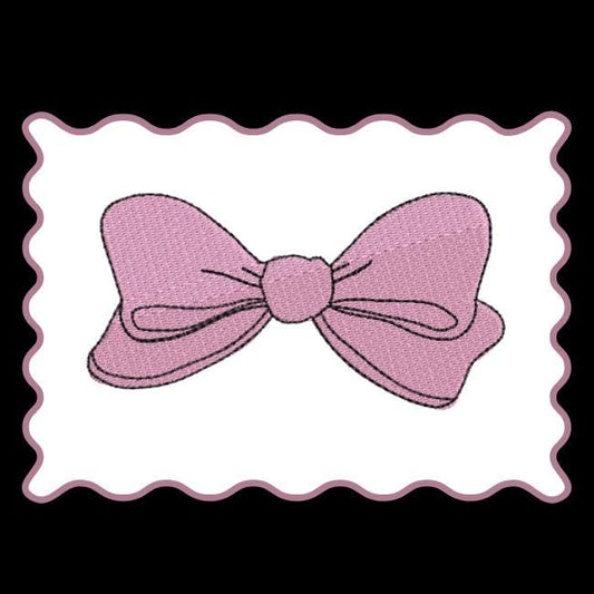 Cute Pink Bow Embroidery design in 3 Sizes, 10 formats